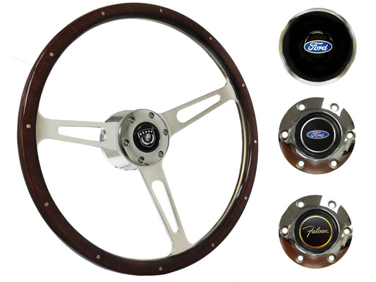 1970 Ford Falcon Steering Wheel Kit | Deluxe Espresso Wood | ST3553A