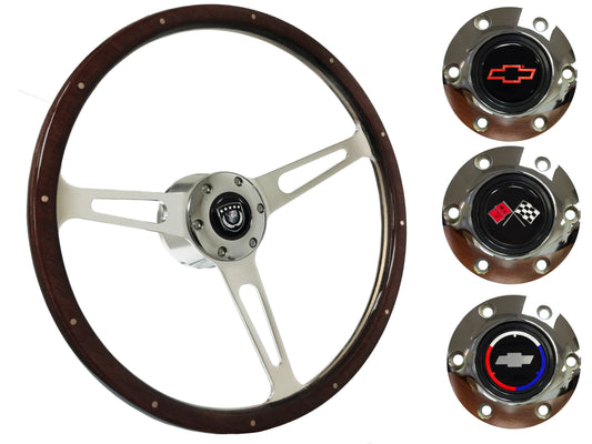 1967-68 El Camino Steering Wheel Kit | Deluxe Espresso Wood | ST3553A