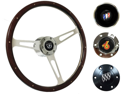 1969-89 Buick Telescopic Steering Wheel Kit | Deluxe Espresso Wood | ST3553A