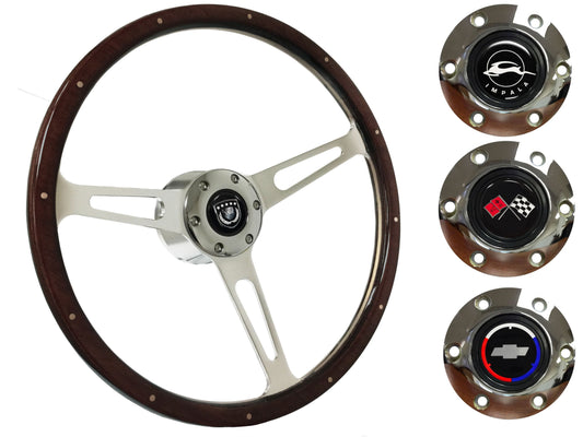 1955-68 Impala Steering Wheel Kit | Deluxe Espresso Wood | ST3553A