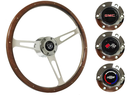 1974-94 Chevy Truck, GMC Steering Wheel Kit | Deluxe Walnut Wood | ST3553