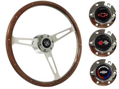 1984-89 Corvette Steering Wheel Kit | Deluxe Walnut Wood | ST3553