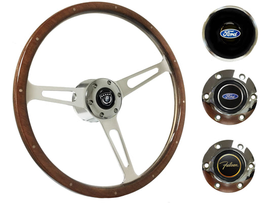 1965-69 Ford Falcon Steering Wheel Kit | Deluxe Walnut Wood | ST3553