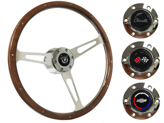 1969-77 Chevelle Steering Wheel Kit | Deluxe Walnut Wood | ST3553