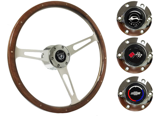 1955-68 Impala Steering Wheel Kit | Deluxe Walnut Wood | ST3553