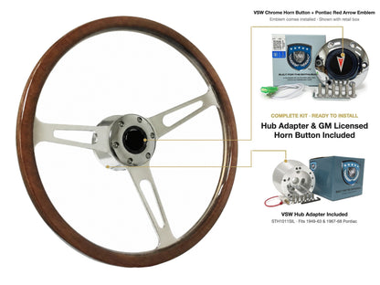 ST3554 1949-63 Pontiac kit - Chrome button, Pontiac Red Arrow emblem