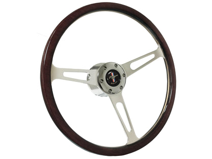 1965-67 Ford Mustang Steering Wheel Kit | Deluxe Espresso Wood