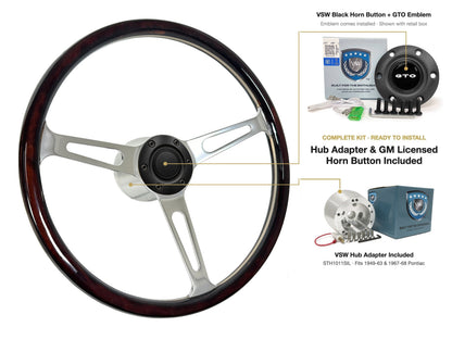 ST3554A steering wheel kit - Black horn button, GTO emblem