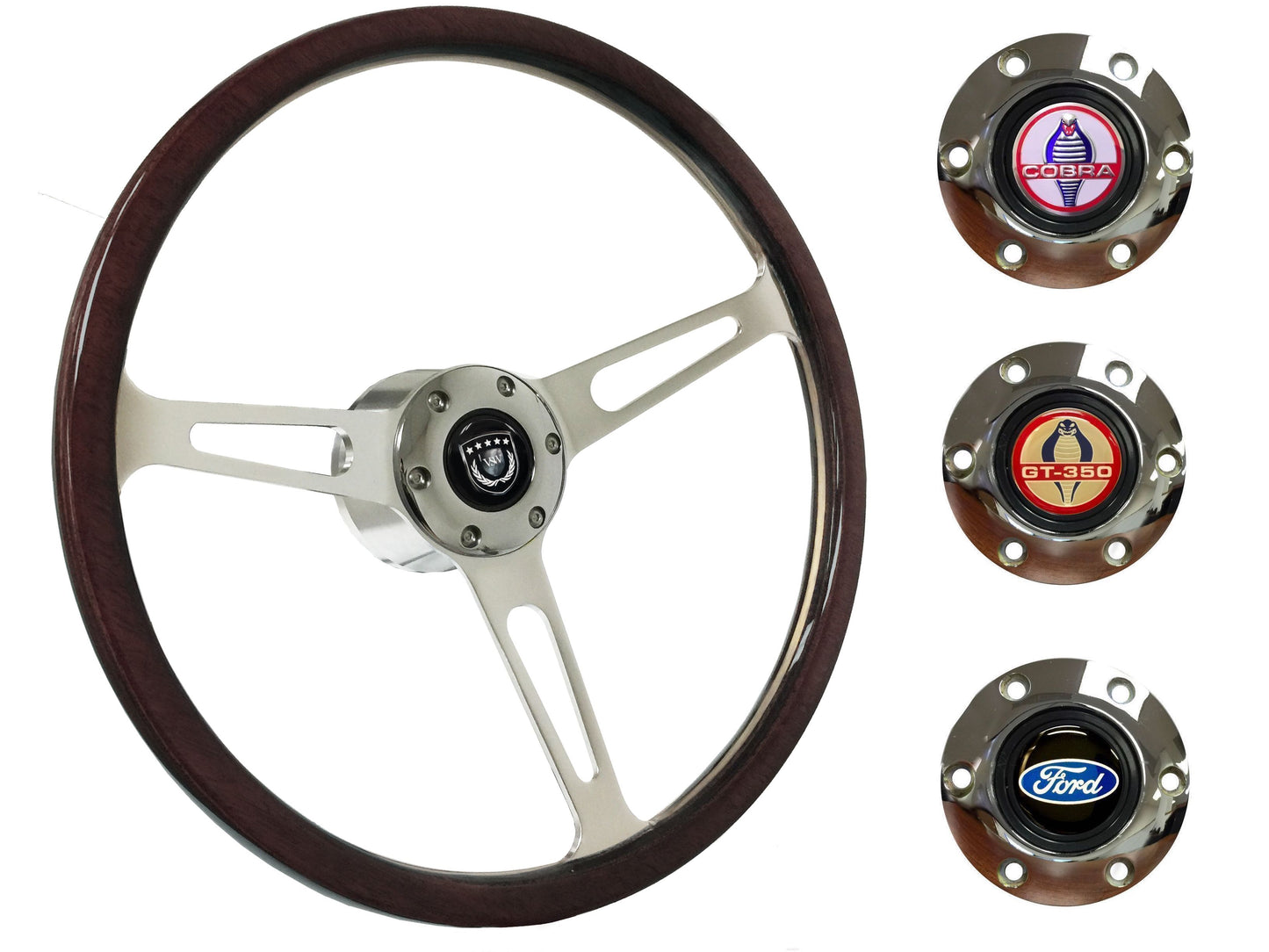1964.5 Ford Mustang Steering Wheel Kit | Deluxe Espresso Wood