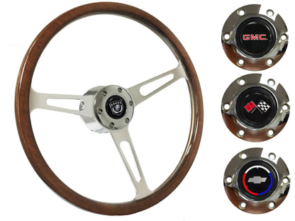 1960-73 Chevy Truck, GMC Steering Wheel Kit | Deluxe Walnut Wood | ST3554