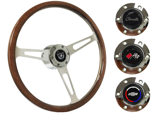 1969-77 Chevelle Steering Wheel Kit | Deluxe Walnut Wood | ST3554