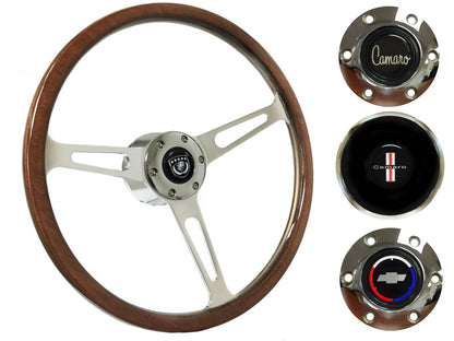 1969-89 Camaro Steering Wheel Kit | Deluxe Walnut Wood | ST3554