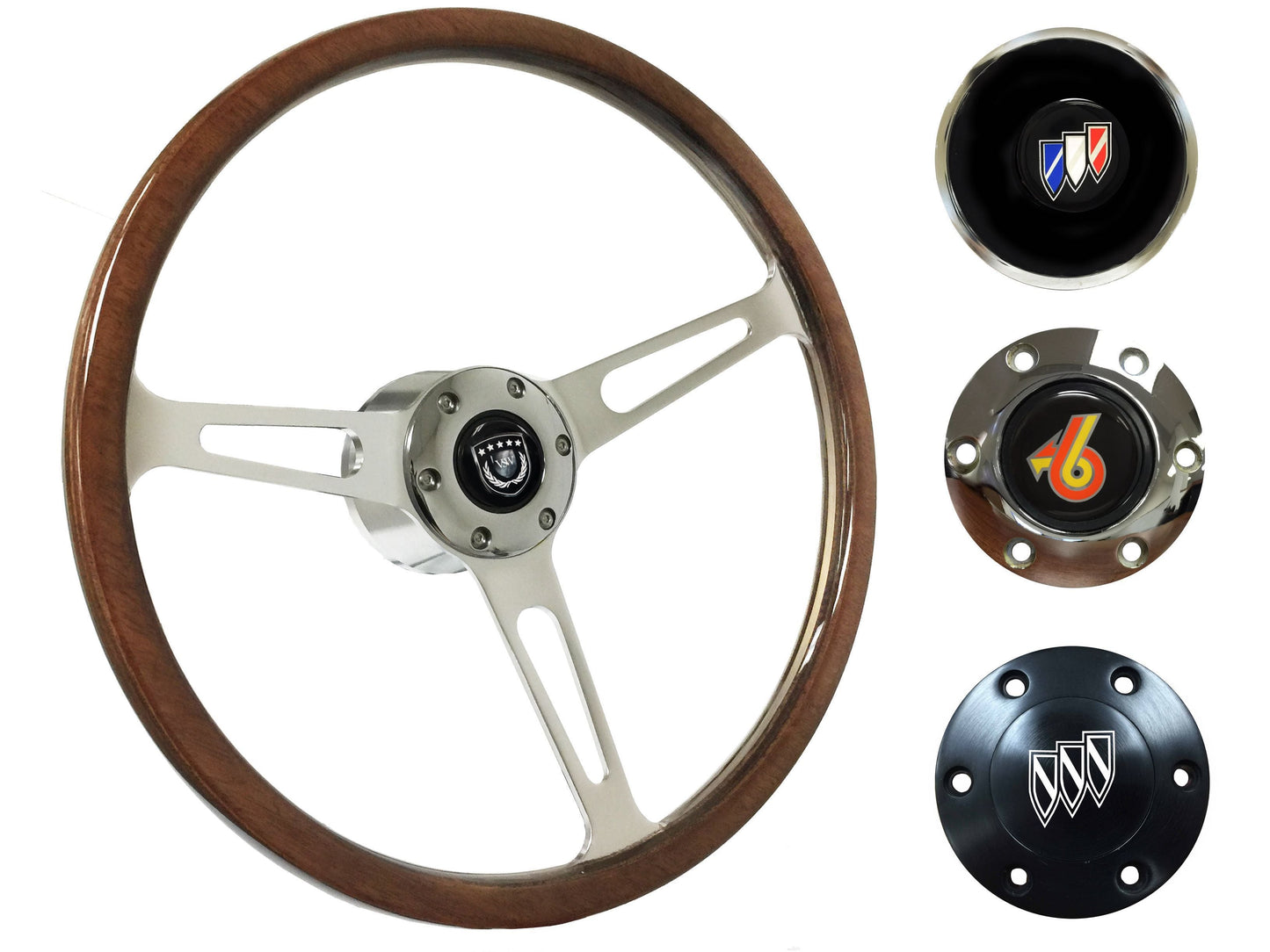 1969-89 Buick Telescopic Steering Wheel Kit | Deluxe Walnut Wood | ST3554