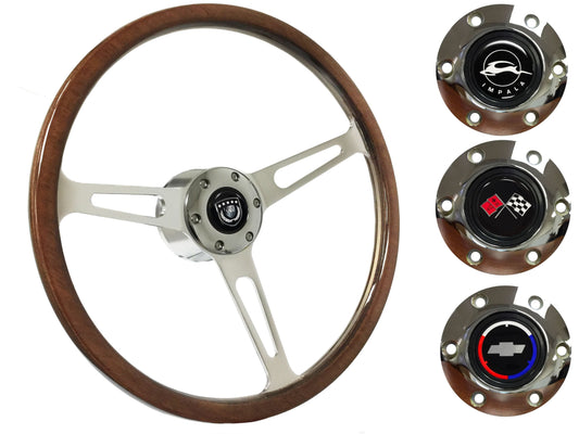1969-85 Impala Steering Wheel Kit | Deluxe Walnut Wood | ST3554