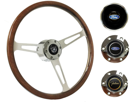 1970 Ford Falcon Steering Wheel Kit | Deluxe Walnut Wood | ST3554