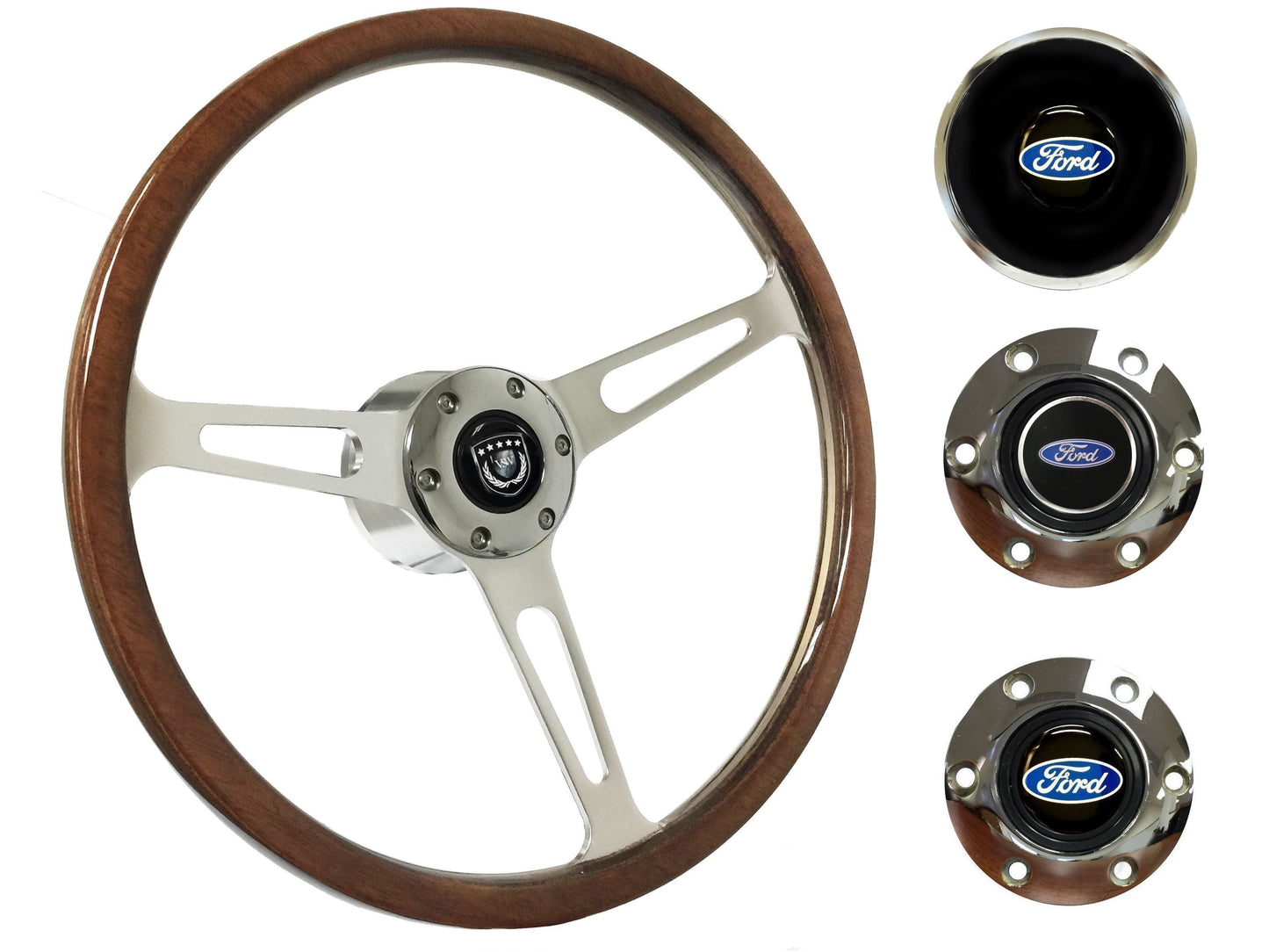 1969, 78-91 Ford Truck Steering Wheel Kit | Deluxe Walnut Wood | ST3554