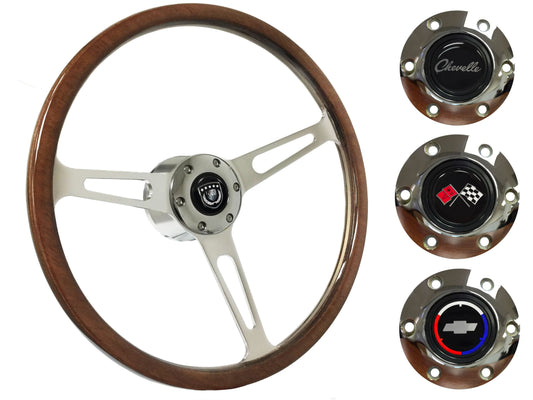 1967-68 Chevelle Steering Wheel Kit | Deluxe Walnut Wood | ST3554