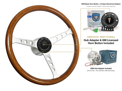 ST3578 steering wheel kit - Black horn button, Pontiac Red Arrow emblem