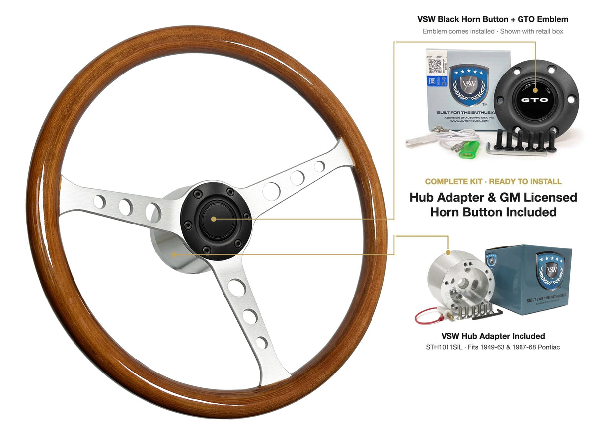 ST3578 steering wheel kit - Black horn button, GTO emblem