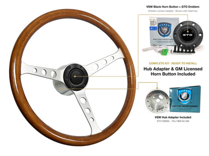 ST3578 steering wheel kit - Black horn button, GTO emblem
