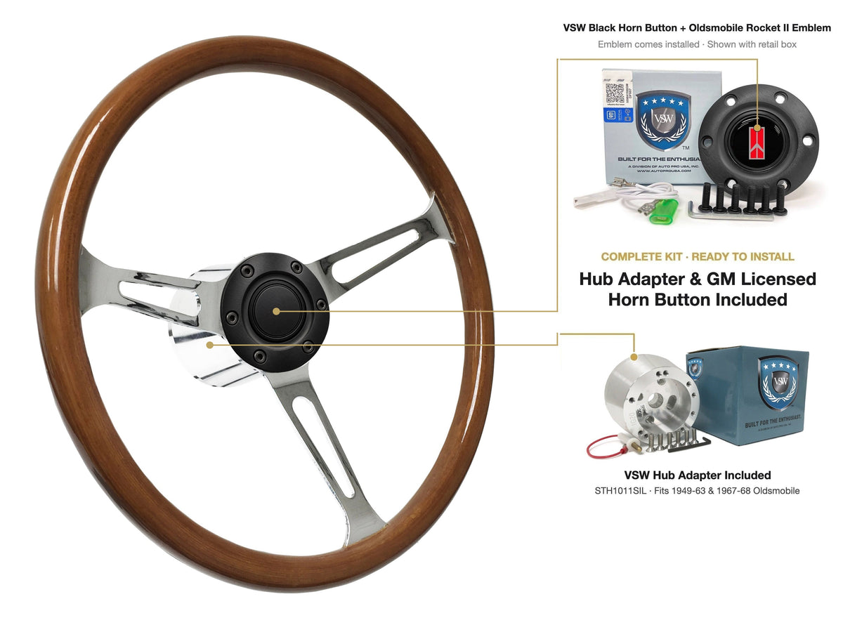 ST3579 steering wheel kit - Black horn button, Rocket II 1981-96 emblem