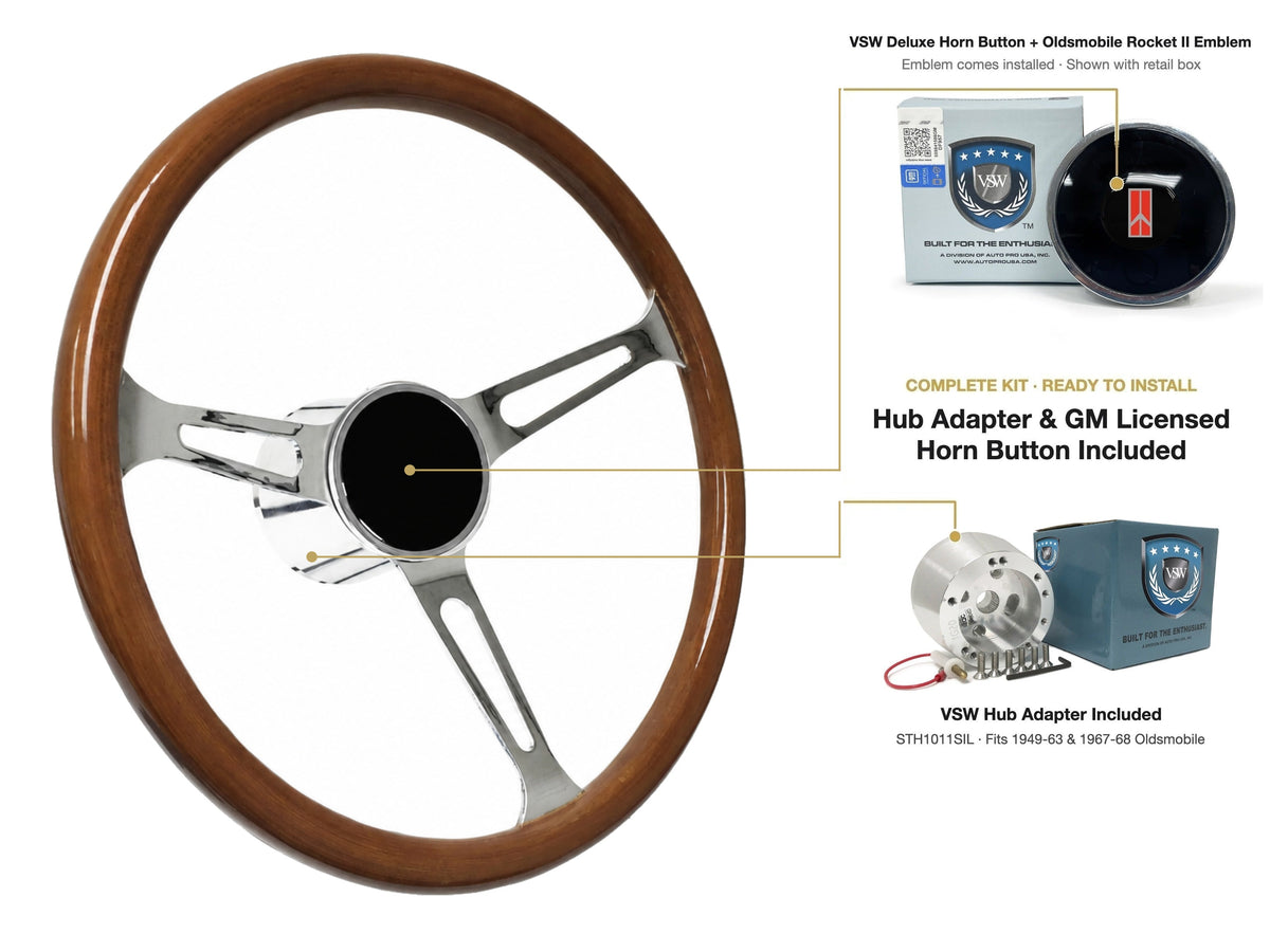 ST3579 steering wheel kit - Deluxe horn button, Rocket II 1981-96 emblem