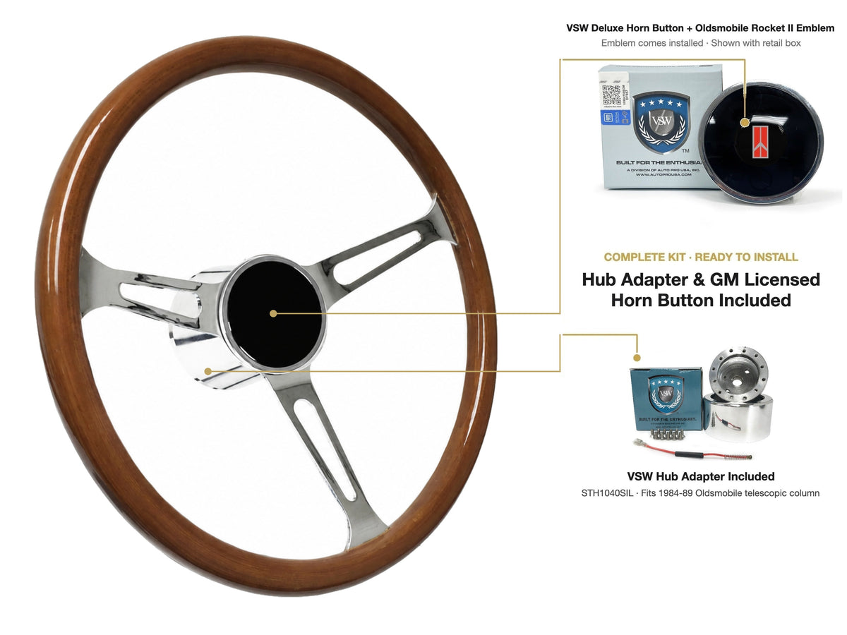 ST3579 steering wheel kit - Deluxe horn button, Rocket II 1981-96 emblem