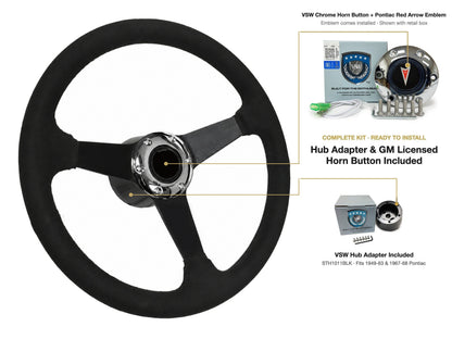 ST3582BLK steering wheel kit - Chrome horn button, Pontiac Red Arrow emblem