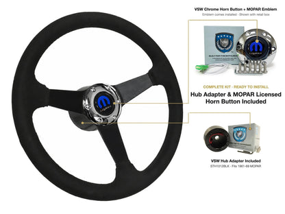 ST3582BLK steering wheel kit - Chrome horn button, MOPAR emblem