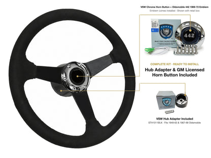 ST3582BLK steering wheel kit - Chrome horn button, 442 1969-72 emblem