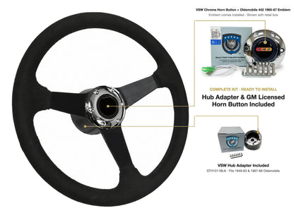 ST3582BLK steering wheel kit - Chrome horn button, 442 1965-67 emblem