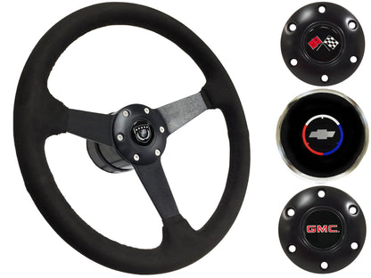 1960-73 Chevy Truck, GMC Steering Wheel Kit | Black Ultralux Suede | ST3582BLK