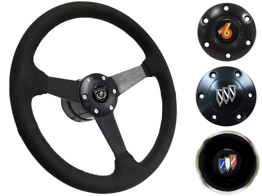 1969-89 Buick Telescopic Steering Wheel Kit | Black Ultralux Suede | ST3582BLK