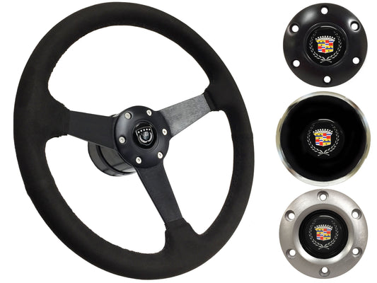 1969-89 Cadillac Steering Wheel Kit | Black Ultralux Suede | ST3582BLK