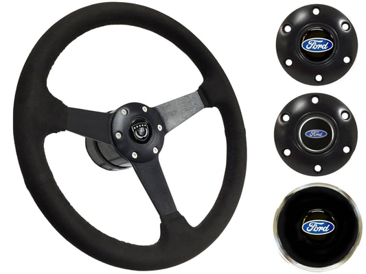 1965-69 Ford Ranchero Steering Wheel Kit | Black Ultralux Suede | ST3582BLK