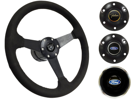 1970 Ford Falcon Steering Wheel Kit | Black Ultralux Suede | ST3582BLK