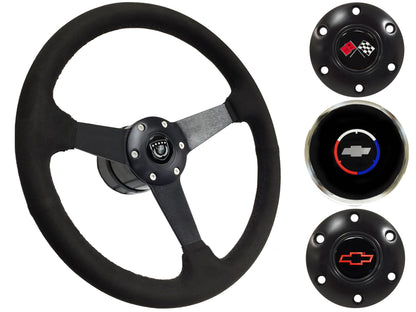 1969-75 Corvette Steering Wheel Kit | Black Ultralux Suede | ST3582BLK