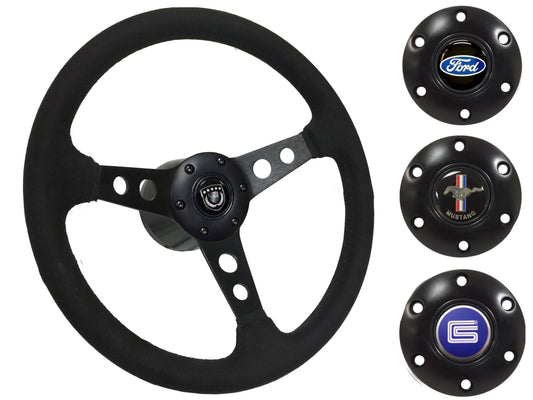 1964.5 Ford Mustang Steering Wheel Kit | Black Ultralux Suede