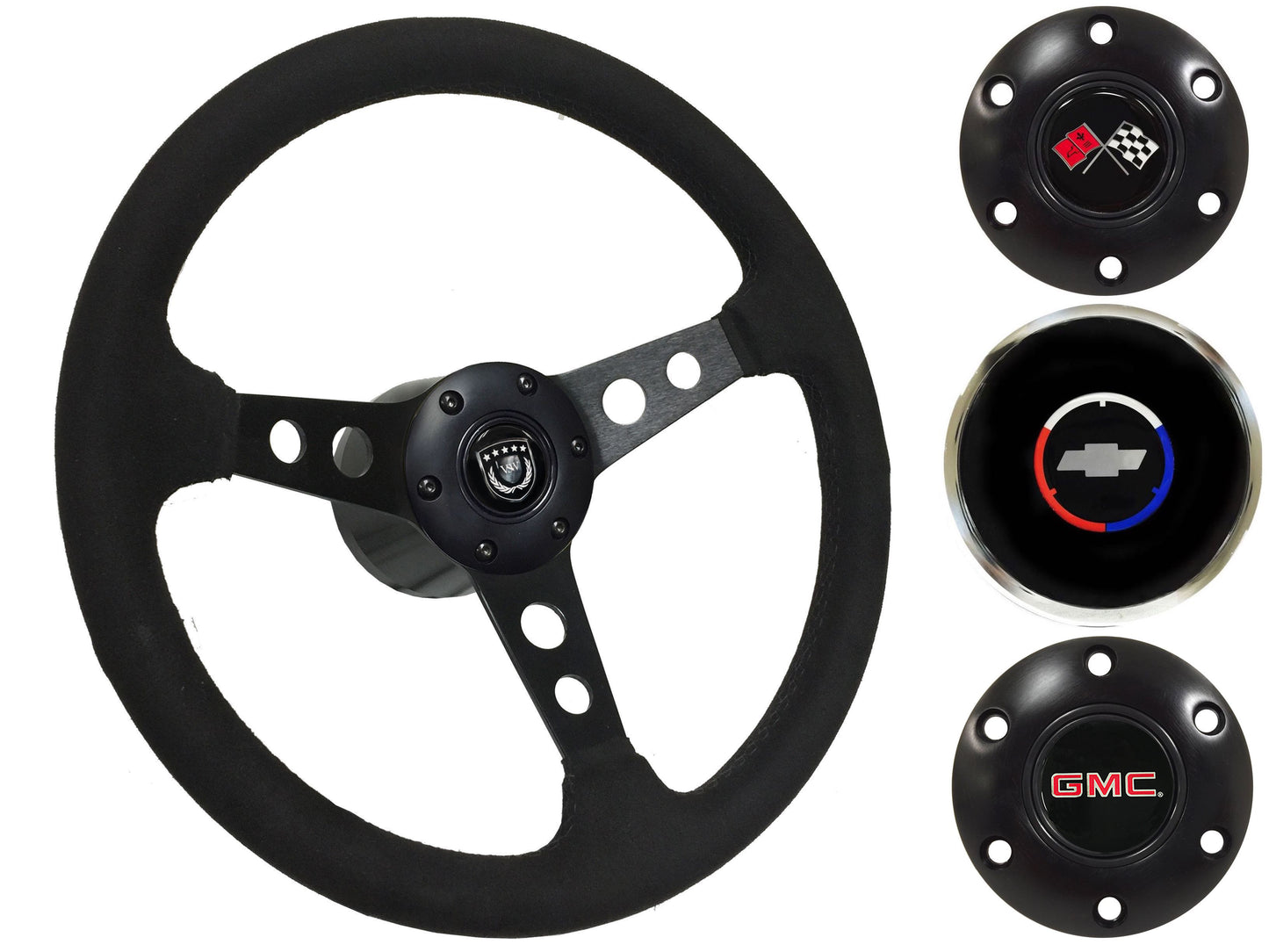 1960-73 Chevy Truck, GMC Steering Wheel Kit | Black Ultralux Suede | ST3583BLK