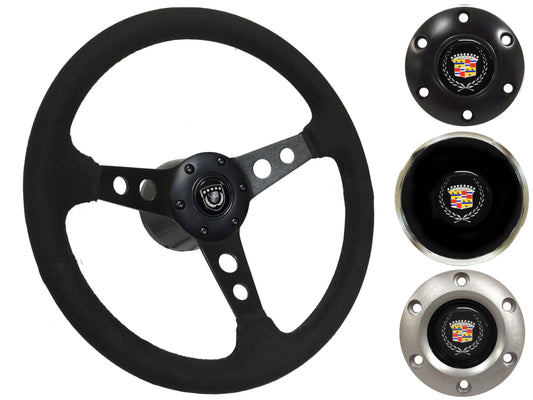 1969-89 Cadillac Steering Wheel Kit | Black Ultralux Suede | ST3583BLK