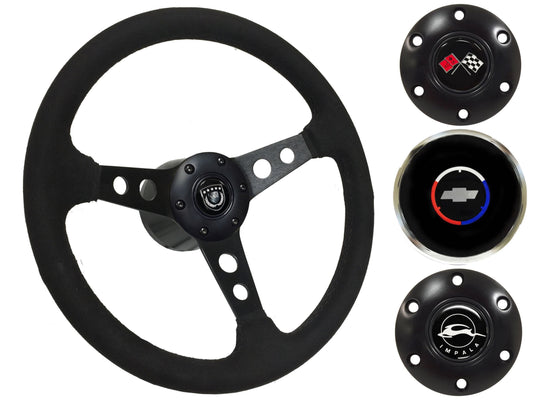 1969-85 Impala Steering Wheel Kit | Black Ultralux Suede | ST3583BLK