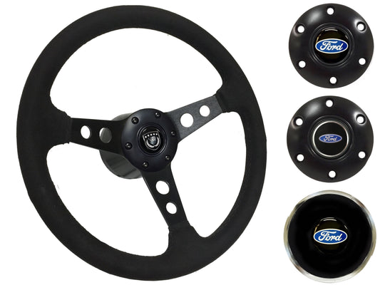 1970-76 Ford Torino Steering Wheel Kit | Black Ultralux Suede | ST3583BLK