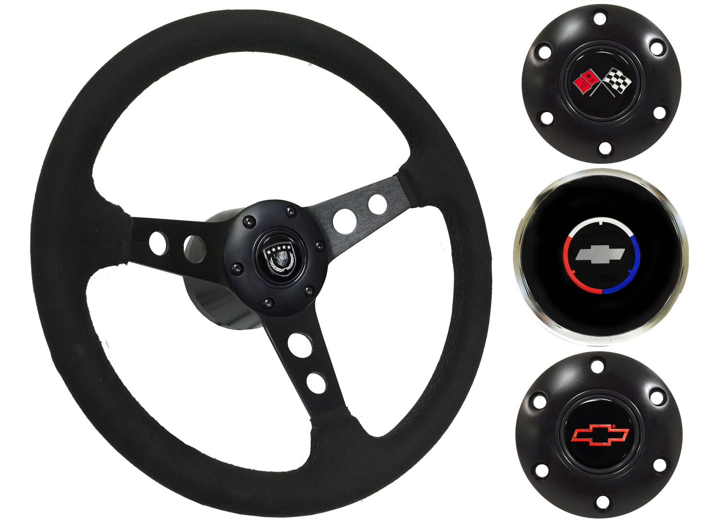 1984-89 Corvette Steering Wheel Kit | Black Ultralux Suede | ST3583BLK