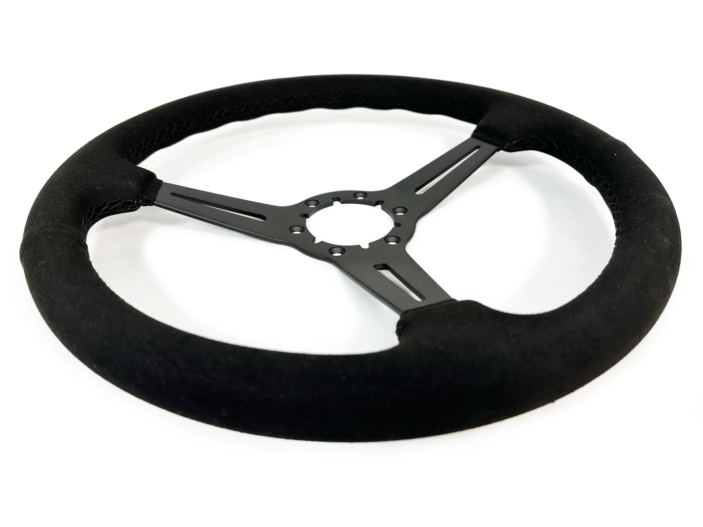 VSW S6 Steering Wheel | Ultralux Suede, Black Slotted | ST3584BLK