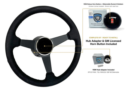 ST3584BLK steering wheel kit - Deluxe horn button, Rocket II 1981-96 emblem