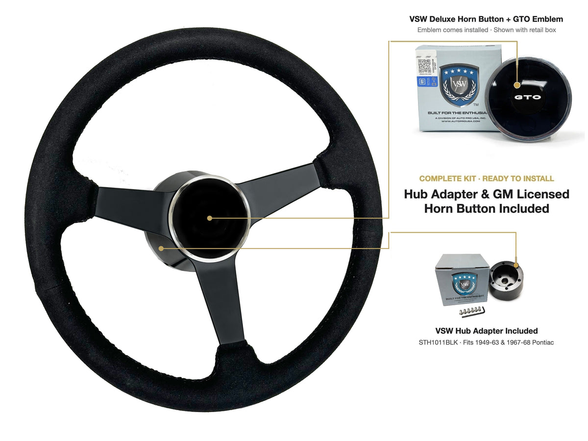 ST3584BLK steering wheel kit - Deluxe horn button, GTO emblem