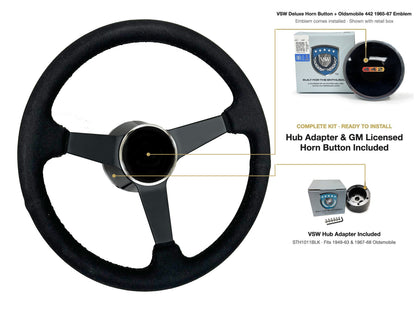 ST3584BLK steering wheel kit - Deluxe horn button, 442 1965-67 emblem