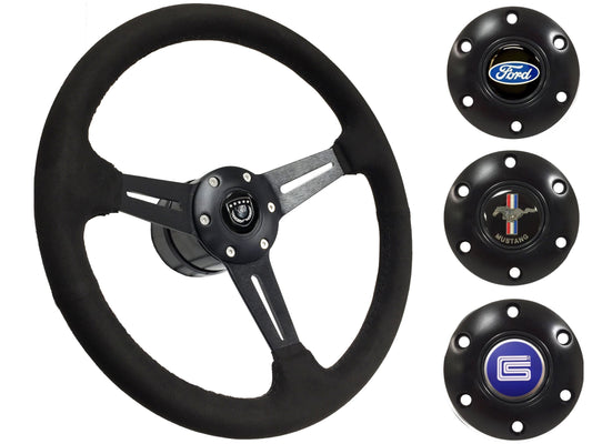 1964.5 Ford Mustang Steering Wheel Kit | Black Ultralux Suede