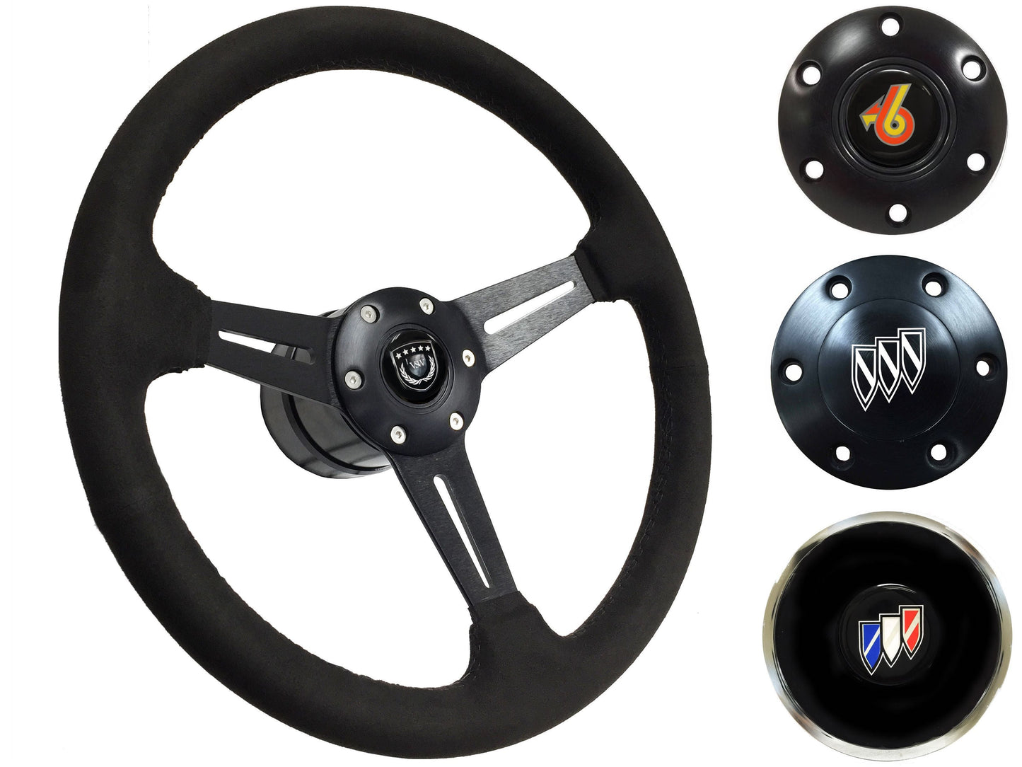 1969-89 Buick Telescopic Steering Wheel Kit | Black Ultralux Suede | ST3584BLK