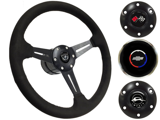 1969-85 Impala Steering Wheel Kit | Black Ultralux Suede | ST3584BLK